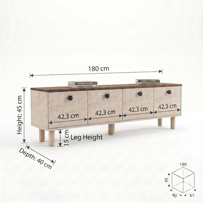 Hanah Home Soporte para TV Pura en Travertino y Venezia Walnut Hanah Home Soporte para TV Pura en Travertino y Venezia Walnut